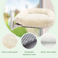 Perchoir de fenêtre pour chat d'intérieur sans fil Hamac pour chat Grand 4 ventouses et cadre en métal solide Lits de fenêtre pliables pour siège de chat