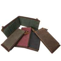 Dompet panjang kanvas bisnis uniseks, kapasitas besar pemegang kartu Rfid dompet koin