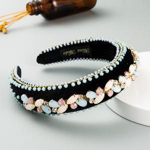 وصل حديثًا عصابة رأس ملونة من حجر الراين الكريستالي الماسي السميك البراق الوردي لحفلة عيد الميلاد - Product Image 3