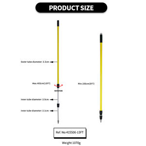 Cleaning Tools <b>Accessory</b> 13FT Adjustable Fiberglass Stick Plastic <b>Floor</b> Sweeping Broom Extension Pole - Product Image 2