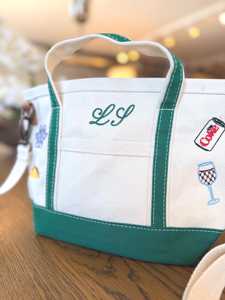 กระเป๋าผ้าแคนวาสสะพายข้างลายไอคอนสิ่งของโปรด สายสะพายแบบกำหนดเอง ของขวัญงานแต่งงาน ตกแต่งด้วยตัวอักษร ปิดแบบเปิด ฤดูใบไม้ร่วง/ฤดูหนาว - Product Image 4