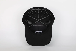 Wholesale OEM PVC Patch Logo 5 Panel Waterproof Polyester Sport Golf Hat Laser Cut Perforated <b>Rope</b> Baseball Cap - Product Image 4