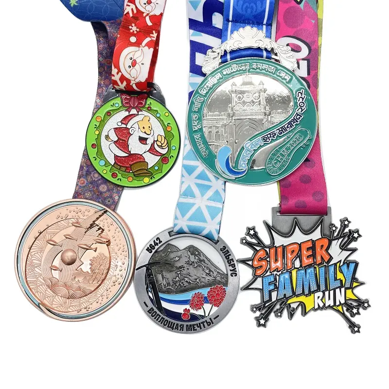 Wholesale Ribbon Marathon Running Medal Dancing E-Sport Gymnastics Bike Medals