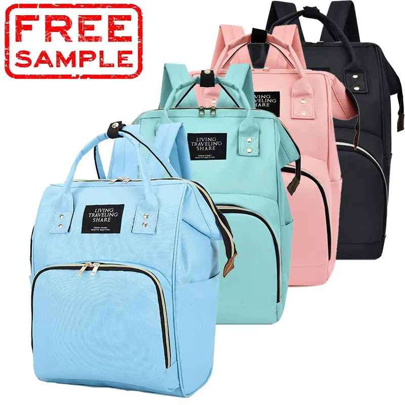 Free Sample Customized Waterproof Maternity Mummy Nappy Bags Portable Baby Stroller Mummy Travel Diaper Bag Backpack Diaper Bags