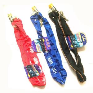 Candado de cadena con cubierta de tela resistente para bicicleta, bicicleta eléctrica, motocicleta, núcleo de aleación metálica, candado de cabeza redonda, color rojo, azul, negro - Product Image 3