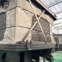 Huntoo Fabricant sur mesure de camping-cars pour camion, toit souple escamotable, 4x4 hors réseau, pour l'aventure Trucklife