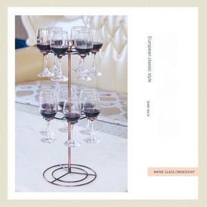 Soporte de Metal para Copas de Vino Tinto, Estilo Europeo Retro, Color Cobre, para 12 Copas, Precio Económico de Fábrica - Product Image 1