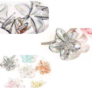 Pinces à cheveux transparentes de 8 cm en forme de fleur, pince à cheveux premium Frangipani avec carte, pince à cheveux pour femme et fille, fabrication en usine - Product Image 5