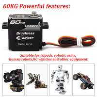 Servomoteur numérique étanche E-power 1/10 14V à engrenages métalliques sans balais pour voitures RC, couple élevé de 60 kg