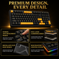 Clavier de jeu mécanique filaire F99, 99 touches, entièrement remplaçable à chaud, rétroéclairage RVB, touches PBT, clavier ergonomique pour le bureau et les jeux, DIY