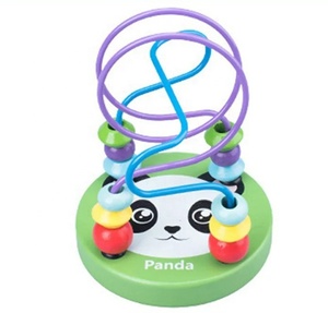 Mini juguete de cuerda con cuentas de dibujos animados <span class=keywords><strong>DIY</strong></span> de madera para niños de 1 a 3 años de edad, rompecabezas de reconocimiento de Color para padres e hijos - Product Image 6