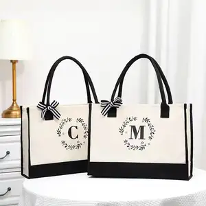 LOW MOQ Custom Logo Cheap Plain Recycled Reused Eco Friendly Luxury Cotton Shopping Bags Canvas Cotton Tote Bags