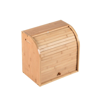 Étagère en bambou Boîte à panure en bambou à double couche Roll Top Conteneur de stockage des aliments pour les boîtes de comptoir de cuisine Boîte à pain <span class=keywords><strong>smeg</strong></span> - Product Image 4