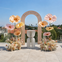 Décor de scène géant personnalisé en fleurs de pavot artificielles pastel pour mariage, anniversaire, événement extérieur, accessoires de photomaton