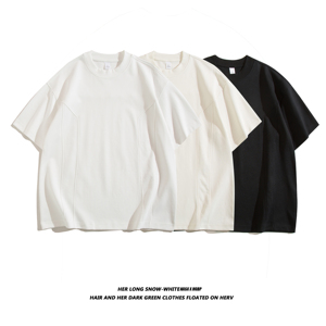 T-shirt à col rond surdimensionné en coton 100% 240 g/m², imprimé numérique, manches courtes, tee-shirt graphique décontracté pour homme - Product Image 1