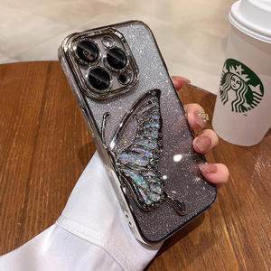 Coque de téléphone Quick Sand Butterfly pour Apple 17 Pro Max, compatible avec iPhone 16 Pro, transparente, haut de gamme, nouveau modèle 15 - Product Image 6