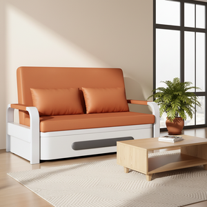Sofá Cama Compacto Moderno para Habitación <span class=keywords><strong>de</strong></span> Invitados, Futón Plegable con Almacenamiento, Fácil Montaje, Estructura Metálica y Tapicería <span class=keywords><strong>de</strong></span> Tela - Product Image 2