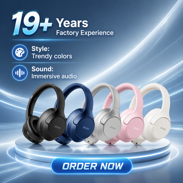 2026 New Style Hybrid AncJL Wireless BT 6.0 Over-ear Headphones for Outdoor Use