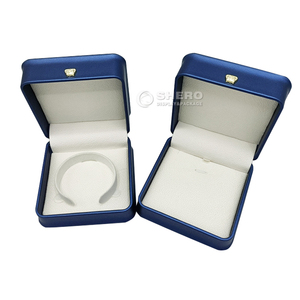 Durable Blue Pu Leather Jewelry <b>Box</b> With Crown Buckle Customizable For Wholesale Jewelry Orders - Product Image 4