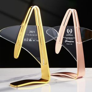 Trofeo de cristal personalizado de recuerdo, trofeo de cristal metálico de estilo especial/ - Product Image 6