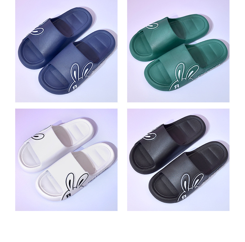 2023 Rubber Slippers Women Summer Bathroom Non-slip Couple Plastic Soft Thick Sole Slides