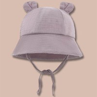 Sombrero de Sol Tipo Pescador para Bebés de 3 a 12 Meses, Primavera-Otoño, Diseño Europeo Americano con Orejas de Conejo, Transpirable, de Algodón