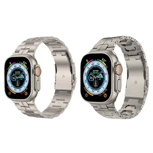 Per Apple Watch band Ultra 49mm oracolo forma di tartaruga doppia fibbia di sicurezza orologio cinturino in titanio