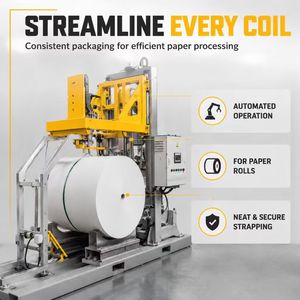 Fully Automatic Arch Paper Roll Strapping <b>Machine</b> Unattended <b>Running</b> Ready For Mass Paper Factory For Paper Bales Strapping - Product Image 2
