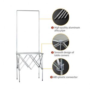 Sturdy Aluminum Alloy <b>Banner</b> Table Set Multiple Sizes Available Promotion Tables Foldable Customized Display Counter - Product Image 1