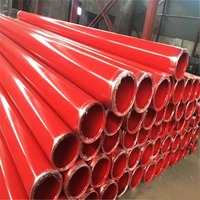Tuyau en acier de protection incendie revêtu d'époxy approuvé UL/FM, tube de sprinkler en acier au carbone recouvert de rouge