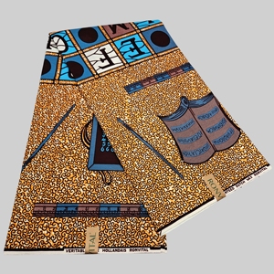 Tissu Africain Wax Hollandais 100% Coton <span class=keywords><strong>Pagne</strong></span> Motifs Créatifs pour Chemises, Habillement, Design d'Intérieur, Exportation, Fusible, Garçons - Product Image 4