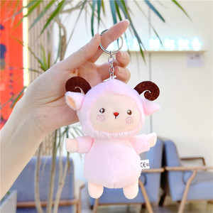 Cute Sheep Plush <b>Light</b> Keychain Eco-Friendly Cartoon 3D Shape Embossed Bag Charm <b>Pendant</b> - Product Image 6