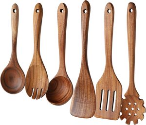 Ensemble d'<span class=keywords><strong>ustensiles</strong></span> <span class=keywords><strong>de</strong></span> <span class=keywords><strong>cuisine</strong></span> en teck, en bois/bambou, en bois d'acacia, vente en gros, 6 pièces - Product Image 1