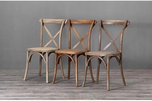 Высококачественное штабелируемое бистро из белого бука дуба, съемное свадебное кресло с перекрестной спинкой - Product Image 6