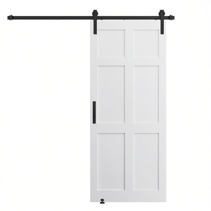Porte coulissante intérieure CRAZY ELF Barn Door 28 x 84 pouces, six panneaux, MDF, design moderne, étanche, fonctionnement manuel - Product Image 1