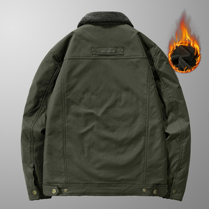 Giacca da Uomo Autunno Inverno in Stile Americano, Abbigliamento Sportivo Casual Antivento da Esterno, Spessa e Calda in Pile con Finitura in Tela - Product Image 2