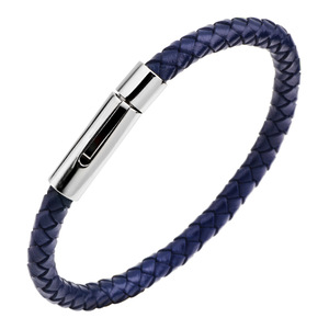 Pulsera de cuero trenzado con hebilla de acero inoxidable para hombre, joyería de regalo sencilla y a la moda - Product Image 5