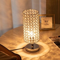 Lampe de table moderne en cristal avec double port de charge USB, base chromée, lampe de chevet, décoration intérieure pour chambre à coucher, salon, hôtel, projet