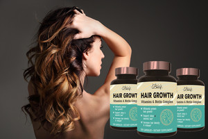 BUCQ Suplemento para el crecimiento del cabello con vitaminas y complejo de biotina para un cabello más grueso y fuerte - Product Image 5