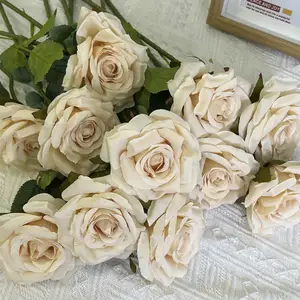 M1273 Wedding Home Decor Silk Roses Artificial Flowers Bulk Red Roses Artificial Flowers