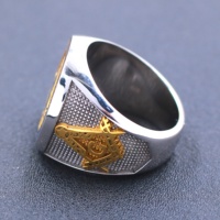 Anelli massonici da uomo in argento sterling 925 con massone massonico in oro placcato su misura