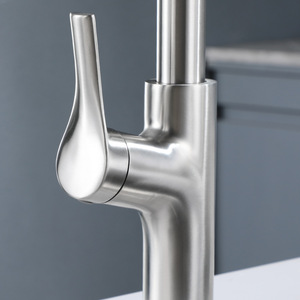 Jboyurn 304 Stainless Steel Kitchen Faucet Single Handle Pull Out <b>Spray</b> Deck <b>Mounted</b> Minimalist Style - Product Image 4