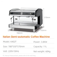 Machine à café expresso professionnelle à double tête de style italien, contrôle de température PID, 9 bars, pour café, restaurant, usage commercial
