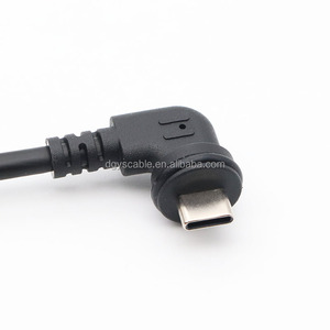 Câble étanche d'extérieur de type C mâle à type C mâle à angle droit, fabriqué en matériau TPE résistant au froid, noir, 3 m, PD60W - Product Image 1