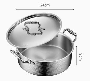 Olla de Acero Inoxidable de Alta Calidad Yolesen con Tres Capas y Patrón Martillado para Caldo Claro de Doble Sabor Estilo <span class=keywords><strong>Ruffini</strong></span> - Product Image 3