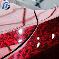Film de protection de peinture pour voiture en PVC/PET métallisé liquide brillant, effet carbone forgé mat, film vinyle pour voiture