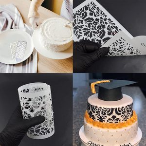 Plantilla de Encaje Damasco de Plástico para Decoración de Pasteles, Cupcakes y Repostería, Herramienta de Repostería Ecológica para Manualidades, Flores y Bodas - Product Image 6