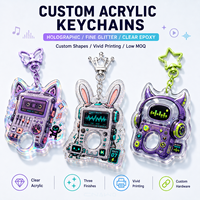 Porte-clés en acrylique CNAWO en gros avec finition époxy brillante, impression UV personnalisée pour les programmes de cadeaux de détail