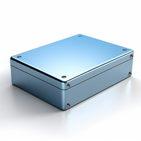 Boîtier métallique anodisé bleu clair en alliage d'aluminium pour PCB, découpe laser CNC TZR OEM, pliage