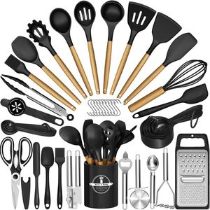 Houten Keukengerei Set - 11 Stuks, Inclusief Lepels en Spatels voor Koken